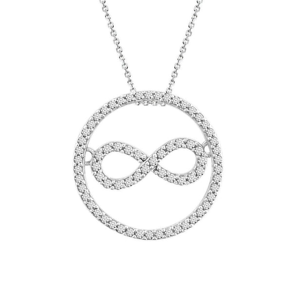 LADIES PENDANT 0.25CT ROUND DIAMOND 10K WHITE GOLD