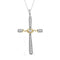 LADIES PENDANT WITH CHAIN 0.15CT ROUND DIAMOND 10K WHITE/YELLOW GOLD