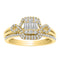 LADIES RING 0.50CT ROUND/BAGUETTE DIAMOND 14K YELLOW GOLD