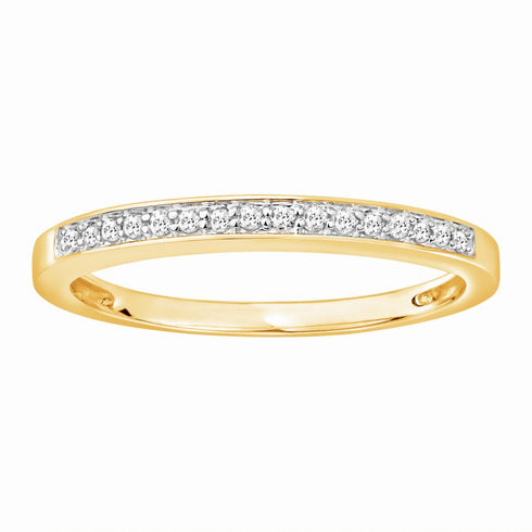 LADIES BAND ONLY 0.10CT ROUND DIAMOND 10K YELLOW GOLD