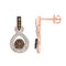 LADIES EARRINGS 0.50CT ROUND/DARK BROWN DIAMOND 14K ROSE GOLD