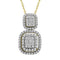 LADIES PENDANT WITH CHAIN 0.50CT ROUND/BAGUETTE DIAMOND 14K YELLOW GOLD