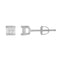 LADIES STUD EARRINGS 0.10CT PRINCESS DIAMOND 10K WHITE GOLD