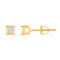 LADIES EARRINGS 0.10CT PRINCESS DIAMOND 10K YELLOW GOLD