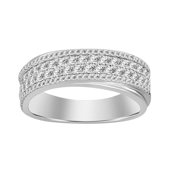 LADIES BAND 0.65CT ROUND DIAMOND 14K WHITE GOLD