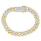 MEN'S BRACELET 3.40CT ROUND DIAMOND 10K YELLOW GOLD