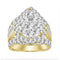 LADIES RING 5.00CT ROUND/BAGUETTE DIAMOND 10K YELLOW GOLD