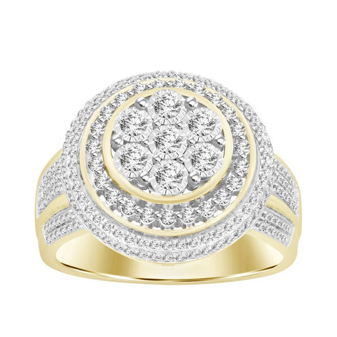 MEN'S RING 0.75CT ROUND DIAMOND 10K YELLOW GOLD