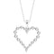 LADIES HEART PENDANT WITH CHAIN 0.75CT ROUND DIAMOND 14K WHITE GOLD