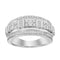 MEN'S RING 1.00CT ROUND/BAGUETTE DIAMOND 14K WHITE GOLD