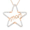 LADIES PENDANT WITH CHAIN 0.15CT ROUND DIAMOND 10K ROSE GOLD