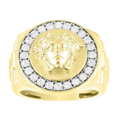 MEN'S RING 0.25CT ROUND DIAMOND 10K YELLOW GOLD