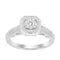 LADIES RING 0.25CT ROUND/BAGUETTE DIAMOND 10K WHITE GOLD