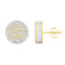MEN'S STUD EARRINGS 1.00CT ROUND/BAGUETTE DIAMOND 10K YELLOW GOLD