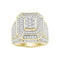 MEN'S RING 2.60CT ROUND/BAGUETTE DIAMOND 10K YELLOW GOLD