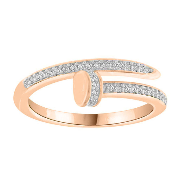 LADIES RING 0.25CT ROUND DIAMOND 10K ROSE GOLD