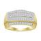 MEN'S RING 1.00CT ROUND/BAGUETTE DIAMOND 10K YELLOW GOLD