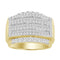 MEN'S RING 2.00CT ROUND/BAGUETTE DIAMOND 10K YELLOW GOLD