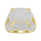 MEN'S RING 2.00CT ROUND DIAMOND 10K YELLOW GOLD