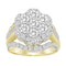 LADIES RING 3.00CT ROUND/BAGUETTE DIAMOND 10K YELLOW GOLD