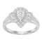 LADIES RING 0.25CT ROUND/BAGUETTE DIAMOND 10K WHITE GOLD