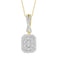 LADIES PENDANT WITH CHAIN 0.20CT ROUND/BAGUETTE DIAMOND 10K YELLOW GOLD