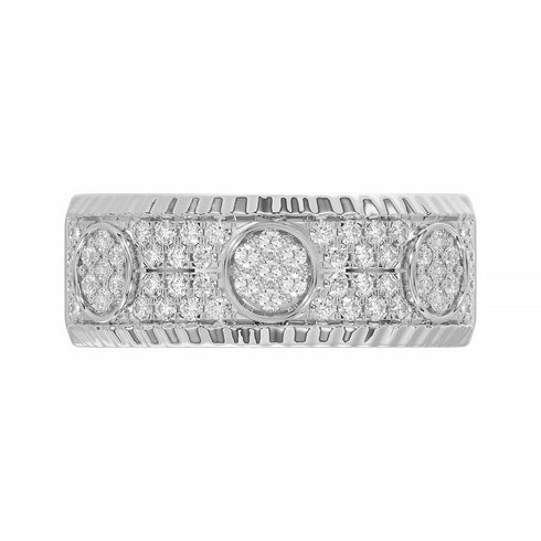 MEN'S RING 0.75CT ROUND DIAMOND 10K WHITE GOLD
