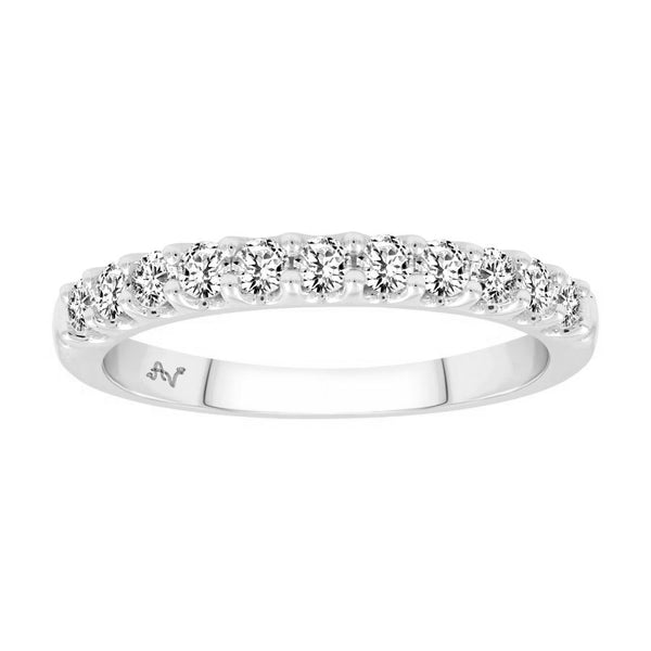 LADIES BAND 0.50CT ROUND DIAMOND 14K WHITE GOLD (SI QUALITY)