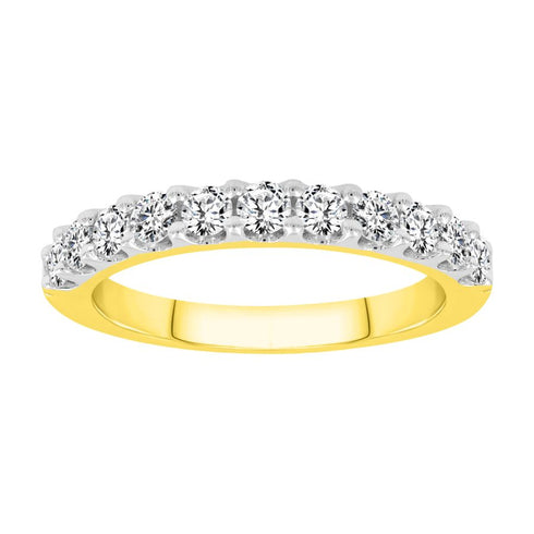 LADIES BAND 0.75CT ROUND DIAMOND 14K YELLOW GOLD (SI QUALITY)