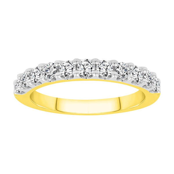 LADIES BAND 0.75CT ROUND DIAMOND 14K YELLOW GOLD (SI QUALITY)