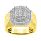 MEN'S RING 0.50CT ROUND/BAGUETTE DIAMOND 10K YELLOW GOLD