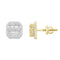 LADIES EARRINGS 0.50CT ROUND/BAGUETTE DIAMOND 10K YELLOW GOLD