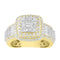 MEN'S RING 2.50CT ROUND/BAGUETTE DIAMOND 10K YELLOW GOLD