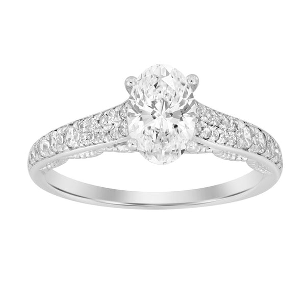 LADIES RING 0.33CT ROUND DIAMOND 14K WHITE GOLD