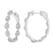 LADIES HOOP EARRINGS 1.00CT ROUND DIAMOND 14K WHITE GOLD