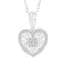 LADIES PENDANT WITH CHAIN 0.10CT ROUND/BAGUETTE DIAMOND 10K WHITE GOLD