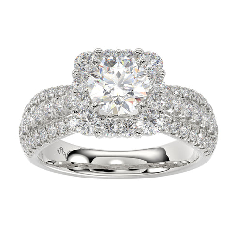 LADIES SEMI MOUNT RING 1.00CT ROUND DIAMOND 14K WHITE GOLD (SI QUALITY)