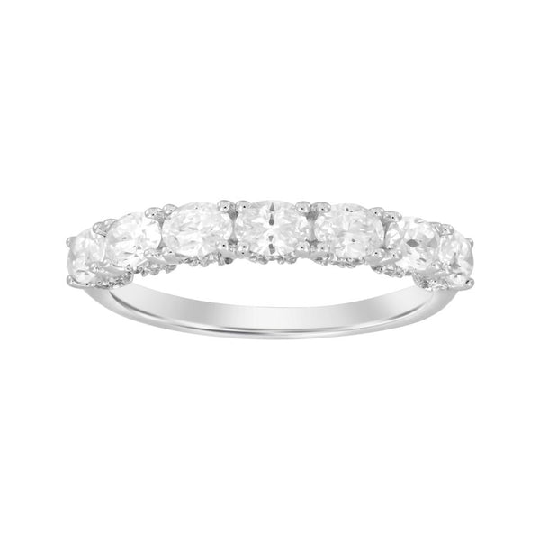 LADIES BAND 1.25CT OVAL DIAMOND 14K WHITE GOLD