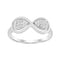 LADIES RING 0.16CT ROUND/BAGUETTE DIAMOND 10K WHITE GOLD