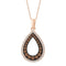 LADIES PENDANT WITH CHAIN 0.25CT ROUND/DARK BROWN DIAMOND 14K ROSE GOLD