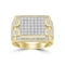 MEN'S RING 0.50CT ROUND/BAGUETTE DIAMOND 10K YELLOW GOLD