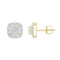LADIES EARRINGS 0.20CT ROUND/BAGUETTE DIAMOND 10K YELLOW GOLD