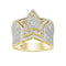 MEN'S RING 1.50CT ROUND/BAGUETTE DIAMOND 10K YELLOW GOLD