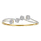 LADIES BANGLE 1.50CT ROUND/BAGUETTE DIAMOND 14K YELLOW GOLD