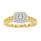 LADIES  RING 0.20CT ROUND/BAGUETTE DIAMOND 14K YELLOW GOLD (SI QUALITY)