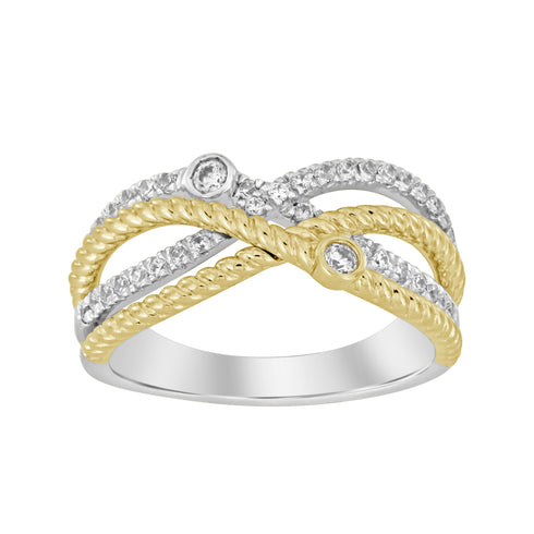 LADIES  RING 0.33CT ROUND DIAMOND 14K WHITE/YELLOW GOLD