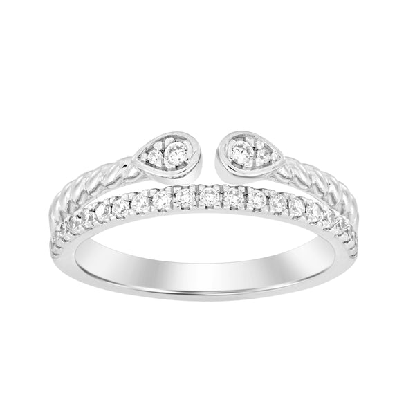 LADIES  RING 0.25CT ROUND DIAMOND 14K WHITE GOLD