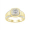 MEN'S RING 0.25CT ROUND/BAGUETTE DIAMOND 10K YELLOW GOLD