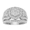 LADIES  RING 2.00CT ROUND/BAGUETTE DIAMOND 10K WHITE GOLD