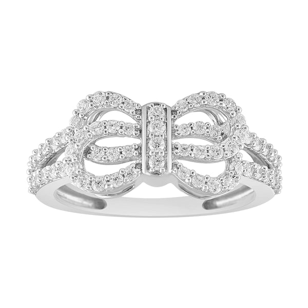 LADIES RING 0.50CT ROUND DIAMOND 14K WHITE GOLD